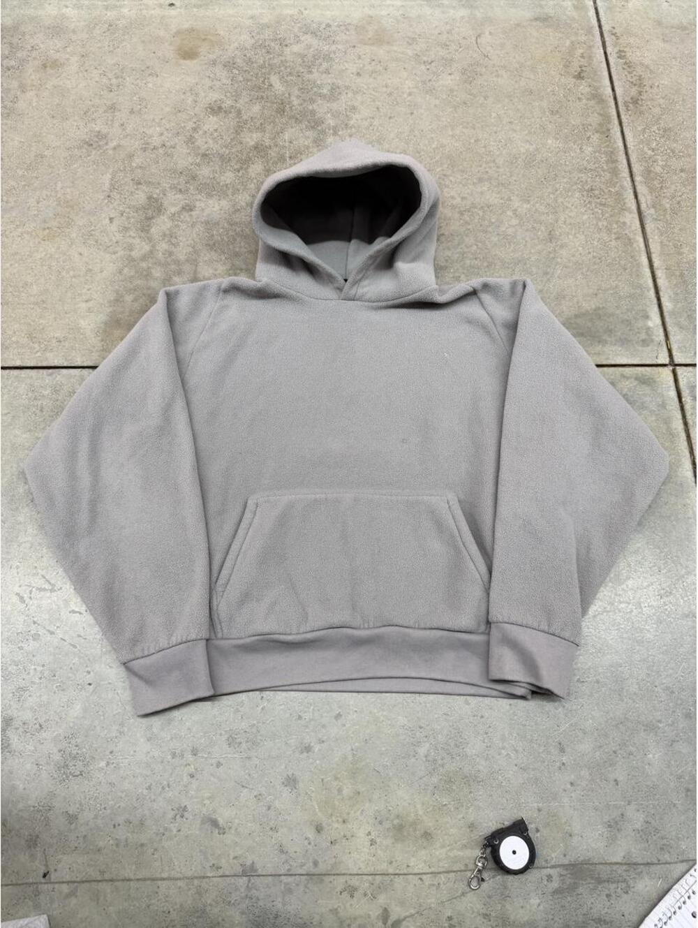 yeezy gap polar fleece light grey hoodie size large